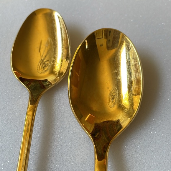 Set of 2 Rogers Cutlery Golden Spring Garden electroplate intl. - Picture 3 of 9